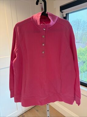 Lauren Ralph Lauren Hot Pink Henley Pullover